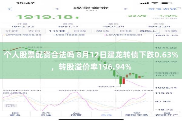 个人股票配资合法吗 8月12日建龙转债下跌0.63%，转股溢价率196.94%