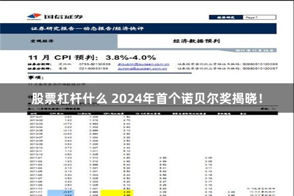 股票杠杆什么 2024年首个诺贝尔奖揭晓！