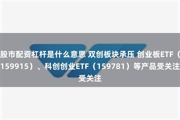 股市配资杠杆是什么意思 双创板块承压 创业板ETF（159915）、科创创业ETF（159781）等产品受关注