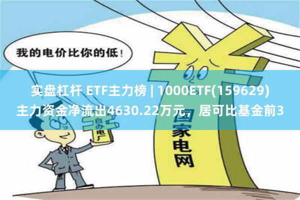 实盘杠杆 ETF主力榜 | 1000ETF(159629)主力资金净流出4630.22万元，居可比基金前3